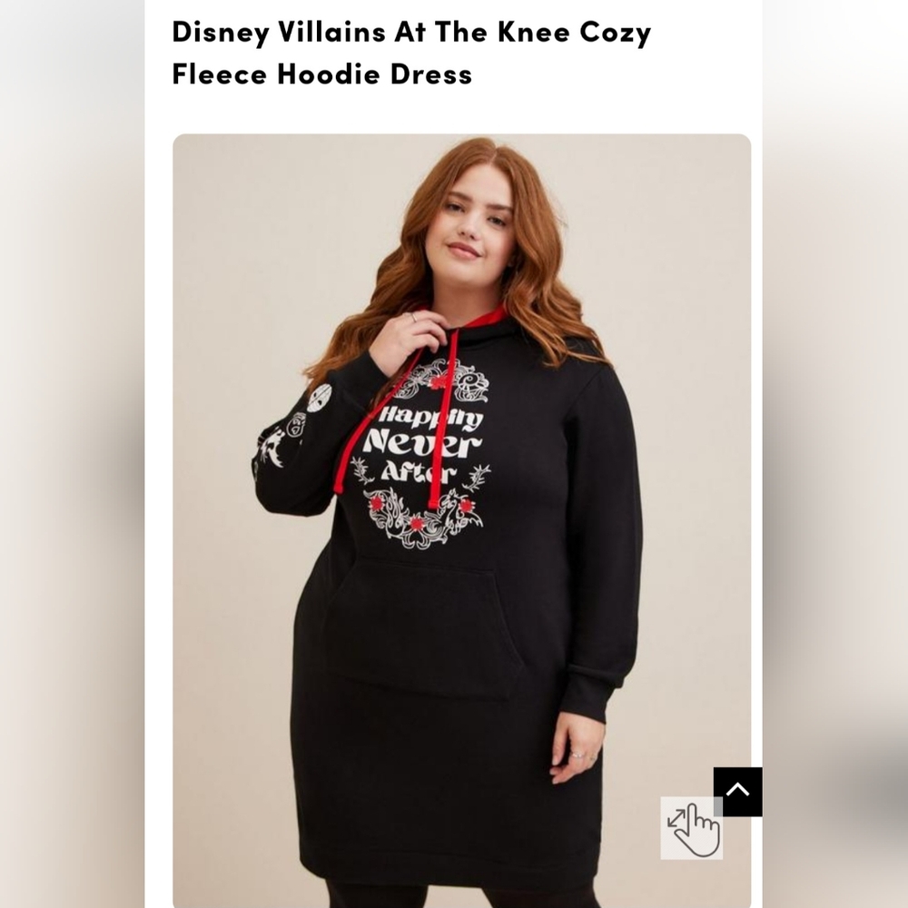 TORRID NWOT Disney Villains Fleece hoodie dress 4X